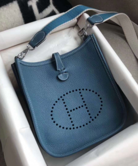 에르메스 미니 에블린16 블루진 은장 토고가죽